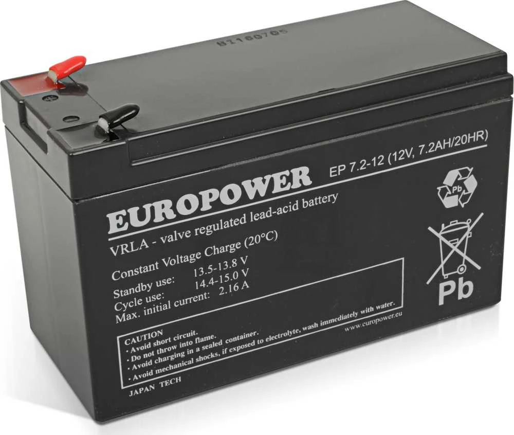 AKUMULIATORIUS 12V/7.2AH-EUROPOWER-EP
