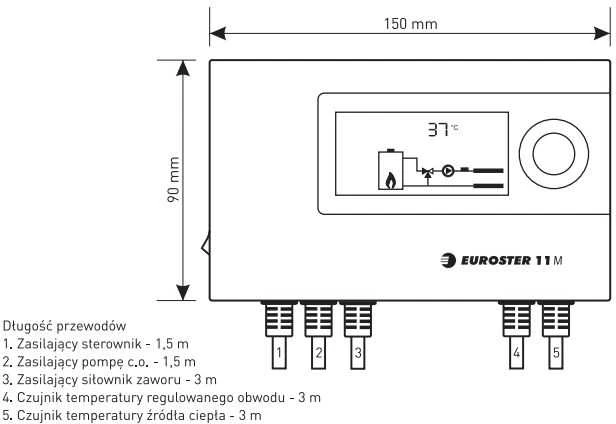 Euroster Elektroninis programuojamas 11M centrinio šildymo siurblio valdiklis E11M