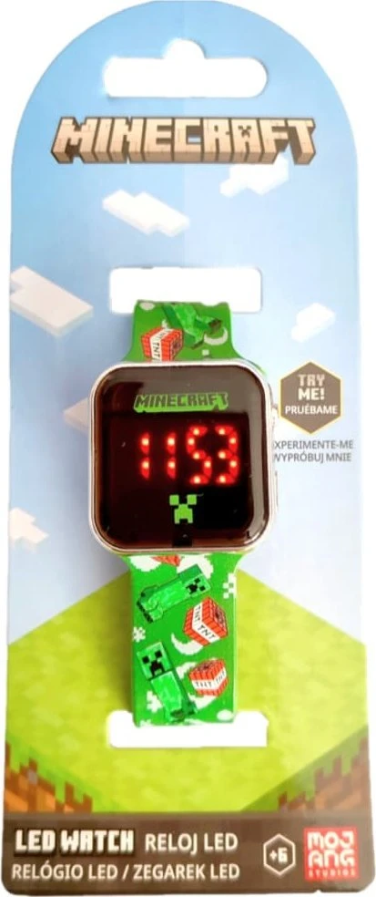 Kids Licensing Minecraft LED Laikrodis