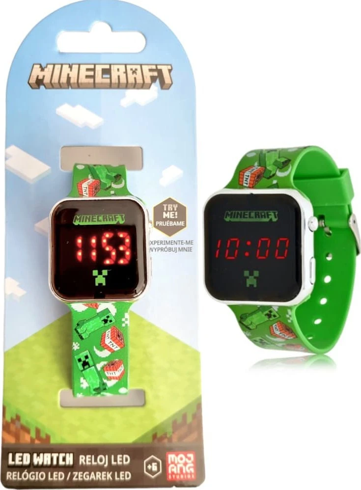 Kids Licensing Minecraft LED Laikrodis