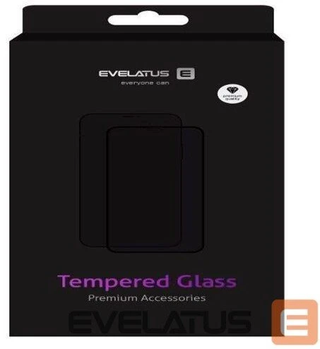 Evelatus Apple Apsauginis stiklas iPhone 12 Pro Max 6.7'' Anti-Mėlyna 2.5D Full Cover Japan Glue Glass Anti-Static Ilke0109