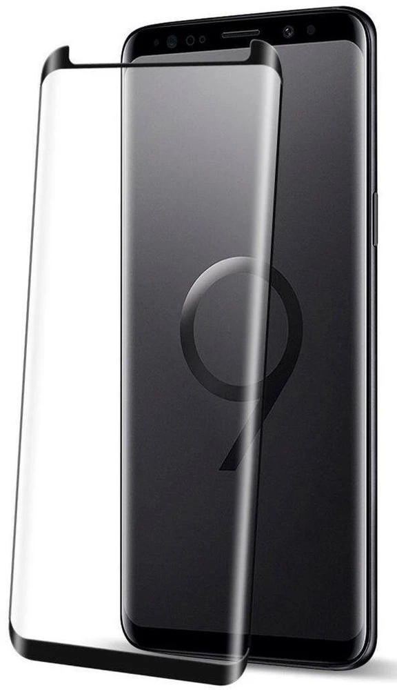 Evelatus Apsauginis stiklas Samsung Galaxy S9 Plus 3D pilnai klijuojamas lenktas aliuminio silikatinis stiklas 9H (0.26mm) + kameros apsauga EVE31527