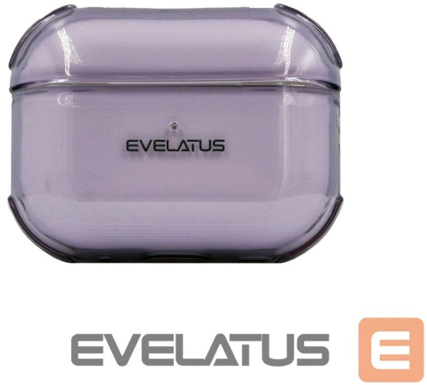 Evelatus Dėklas na ausinės Apple AirPods Pro TPU apsauginis dėklas permatomas Violetinė
