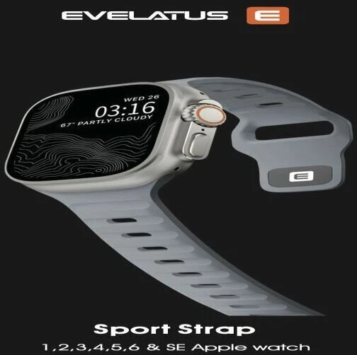 Evelatus Priedai do smartwatchy Siksniņa Watch 42/44/45 Sport Silicone Loop Light bluish Gray (EVEAPP42SSLGR)