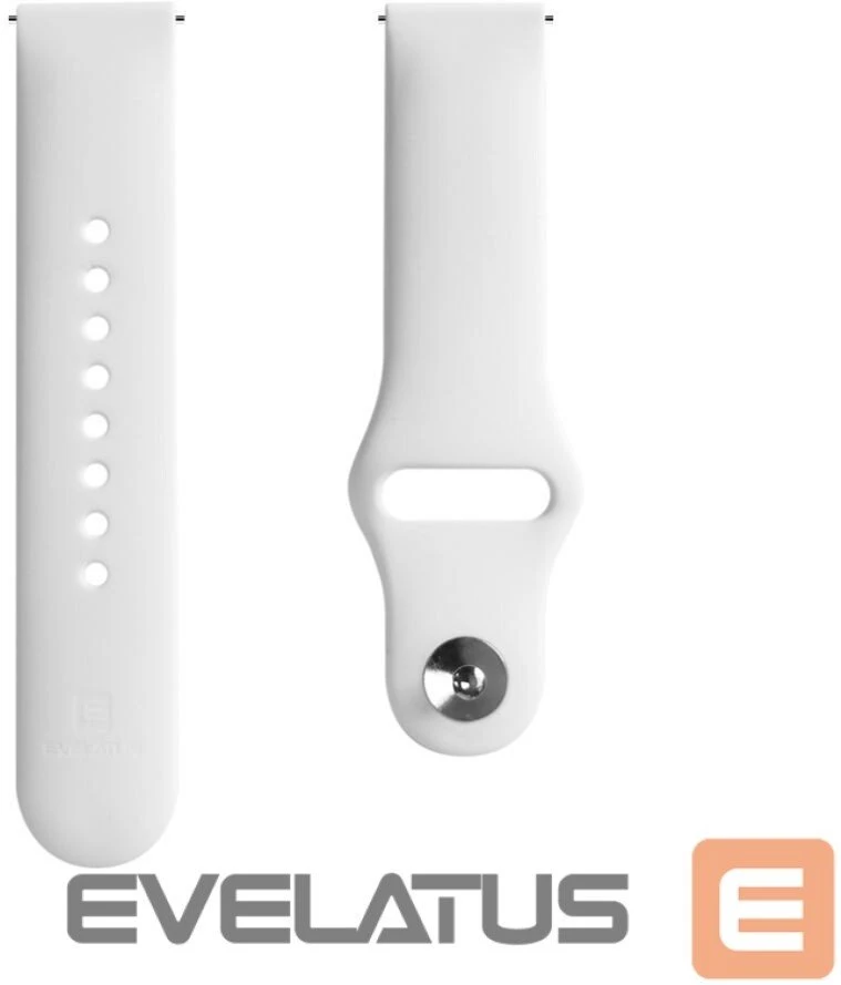 Evelatus Siksniņa Evelatus Evelatus laikrodžio 22 mm silikoninės kilpos dirželis laikrodžiui (130 mm M/L) Baltas EVEAN22SLW
