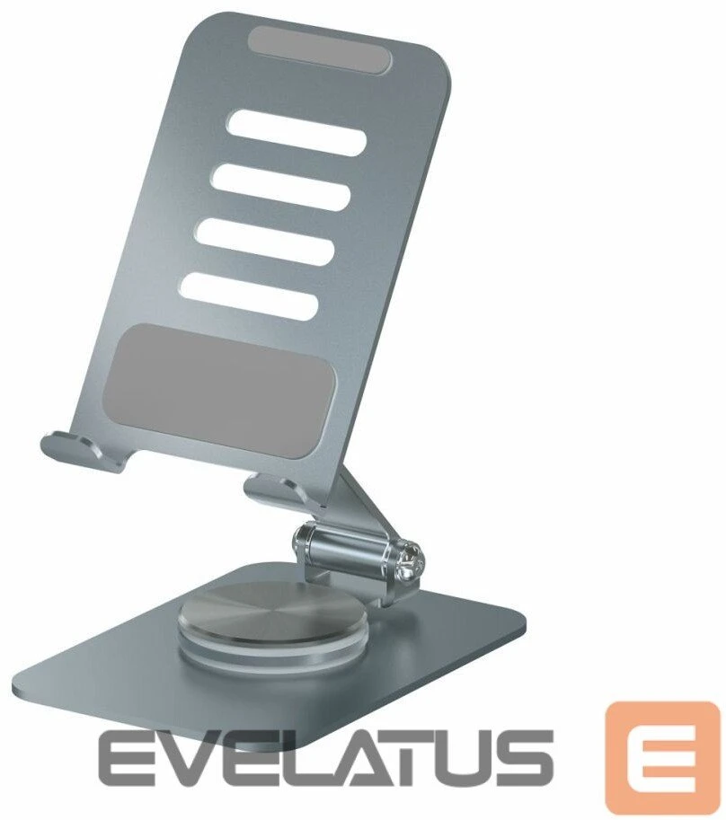 Evelatus L24-A Universālais 360° Rotējošais Tālruņa Statīvs Turētājs Alumīnija Sudrabs