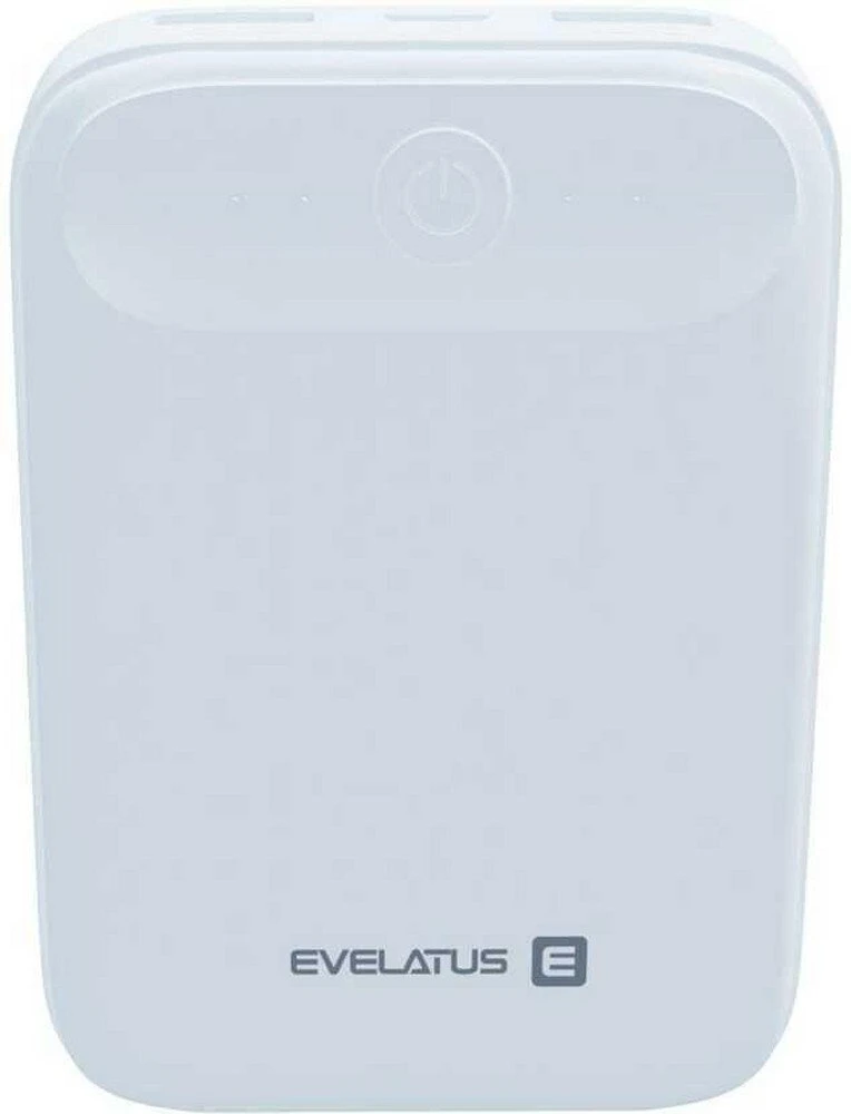 Evelatus EPB07 10000mAh Kompakts Power Bank x2 USB Ātrs 18W uzlāde Balta