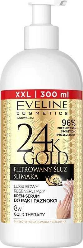 „Eveline Cosmetics“ 24 karatų aukso filtruotas sraigių gleivių kūno losjonas, 300 ml