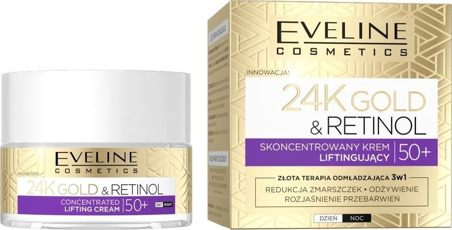 Eveline Cosmetics 24K Gold & Retinol koncentruotas liftingo kremas 50+ 50ml