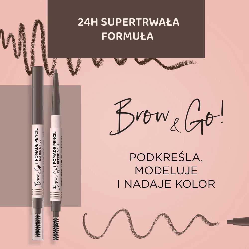 Eveline Cosmetics Brow & Go! Pomade Pieštukas Taupe