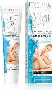 „Eveline Cosmetics Active Epil“ plaukų šalinimo kremas kojoms ir rankoms, 125 ml