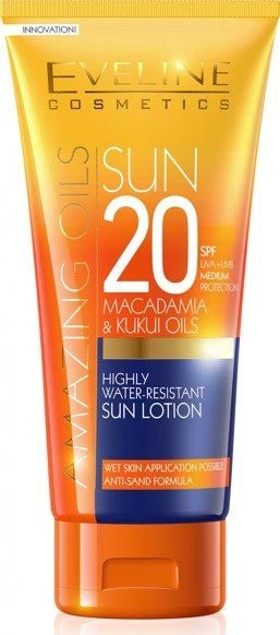 Eveline Cosmetics Amazing Oils Macadamia Oil maitinantis kremas nuo saulės SPF20, 200 ml