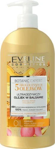 Eveline Cosmetics Eveline Botanic Expert 5 Oils Ultra-maitininantis kūno aliejus su losjonu, 350 ml