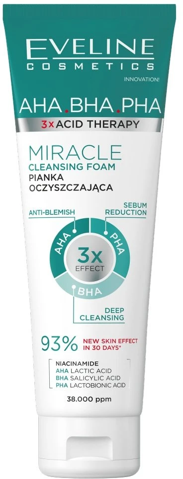 Eveline Cosmetics 3 x rūgščių terapijos valomosios putos 140 ml