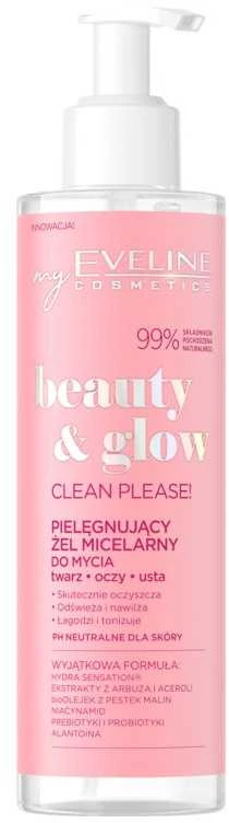 Eveline Cosmetics Beauty & Glow puoselėjantis micelinis veido prausimo gelis 200ml