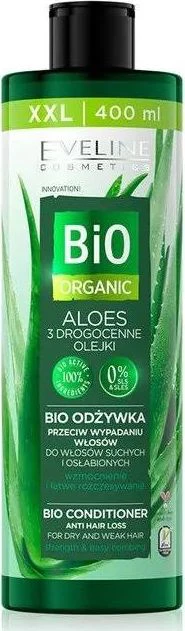 Eveline Cosmetics Bio Organic plaukų slinkimą stabdantis kondicionierius su alaviju, 400 ml