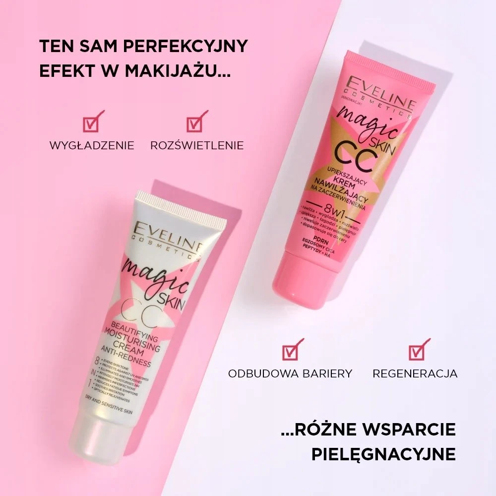 „Eveline Cosmetics Magic Skin CC“ drėkinamasis kremas nuo paraudimo, 30 ml