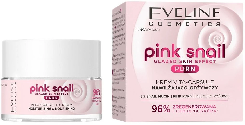 Eveline Cosmetics Eveline EVELINE Rožinis SNAIL Dieninis/Naktinis Drėkinamasis-Maitinamasis Kremas 50ml