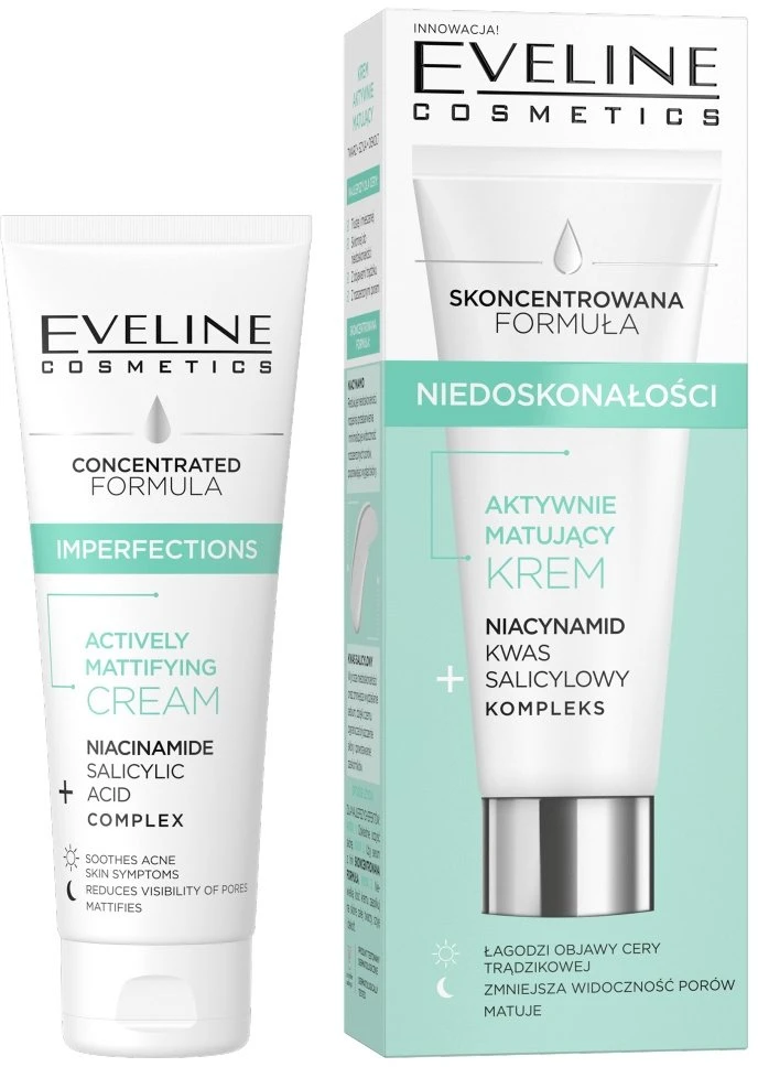 Eveline Cosmetics Koncentruotos formulės aktyviai matinį atkuriamąjį kremą 50 ml