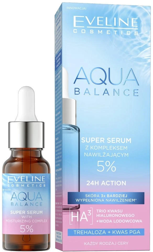 „Eveline Cosmetics Aqua Balance Super“ serumas su drėkinamuoju kompleksu 18 ml
