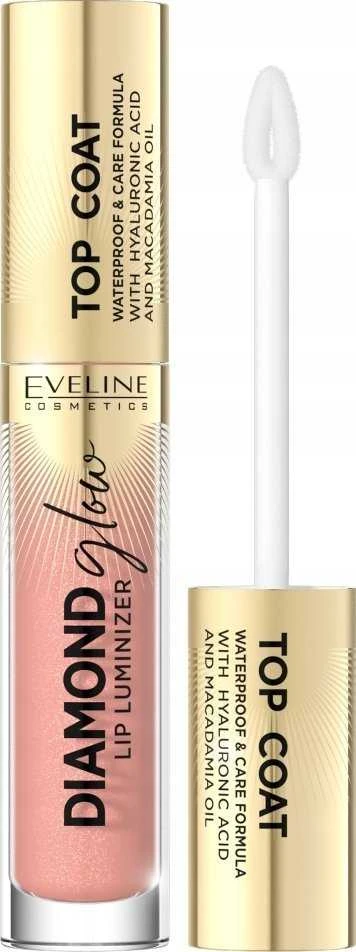 Eveline Cosmetics Diamond Glow Lip Luminizer Top Coat 13 Peach Fuzz, 4,5 ml