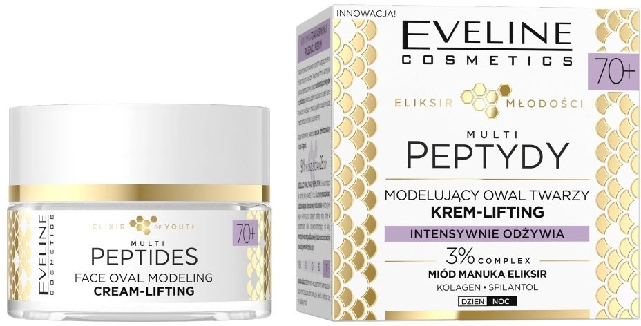 „Eveline Cosmetics Eliksyras of Youth“ modeliuojantis veido ovalo formos liftingo kremas 70+ 50 ml