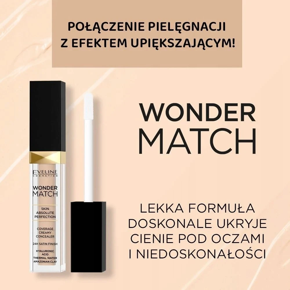 „Eveline Cosmetics Wonder Match Coverage“ skystas maskuoklis „00 Ivory“, 7 ml