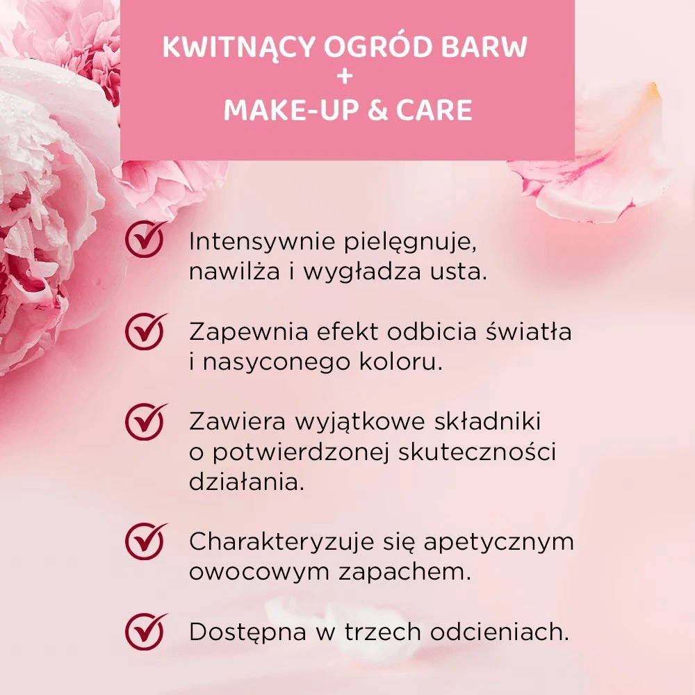 Eveline Cosmetics Flower Garden drėkinamieji lūpų dažai 01