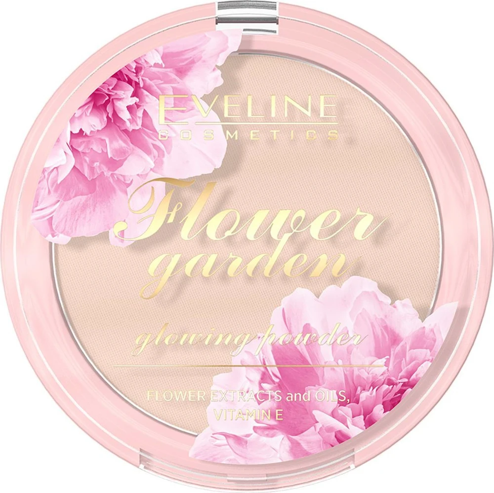 „Eveline Cosmetics Flower Garden“ spindesio suteikianti kompaktinė pudra, 8 g