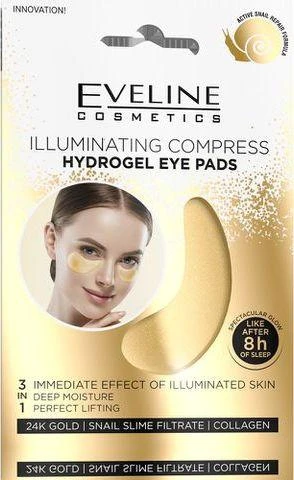 „Eveline Cosmetics“ vėsinantys kompresiniai hidrogelio paakių padai, 2 vnt.