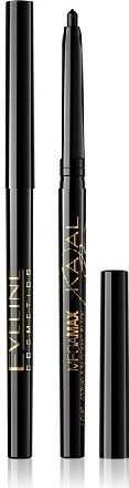 Eveline Cosmetics Mega Max Automatic kajal eyeliner pencil akių pieštukas, atspalvis: Juodas, 1,2 g