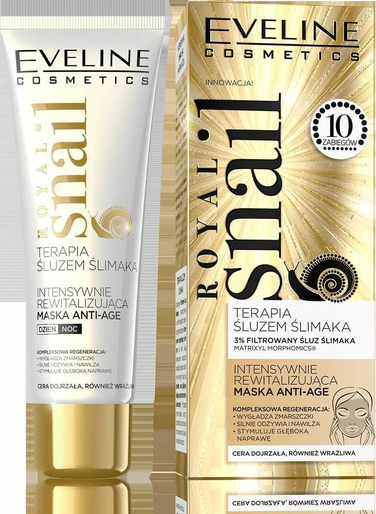 Eveline Cosmetics Eveline Royal Snail intensyviai atgaivinamoji kaukė nuo senėjimo 30+/40+, 50 ml