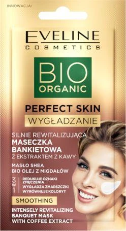 Eveline Cosmetics Veido kaukė su kavos ekstraktu Eveline BIO Organic Perfect Skin, 8 ml