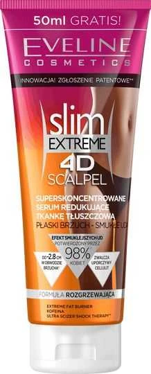 Eveline Cosmetics Eveline Slim Extreme 4D skalpelis superkoncentruotas serumas, mažinantis riebalinį audinį, 250 ml