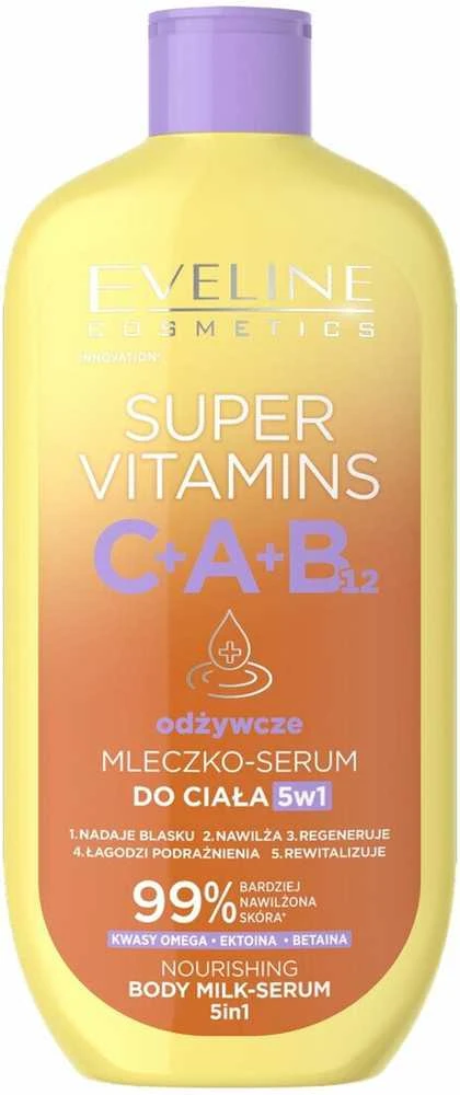 Eveline Cosmetics Maitinamasis kūno pienelis-serumas „Super Vitamins“ 5in1 350ml