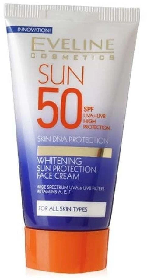 Eveline Cosmetics Whitening Apsauga nuo saulės Hyaluronic Acid Whitening Daily Kreminis For Face SPF 50, 50 ml
