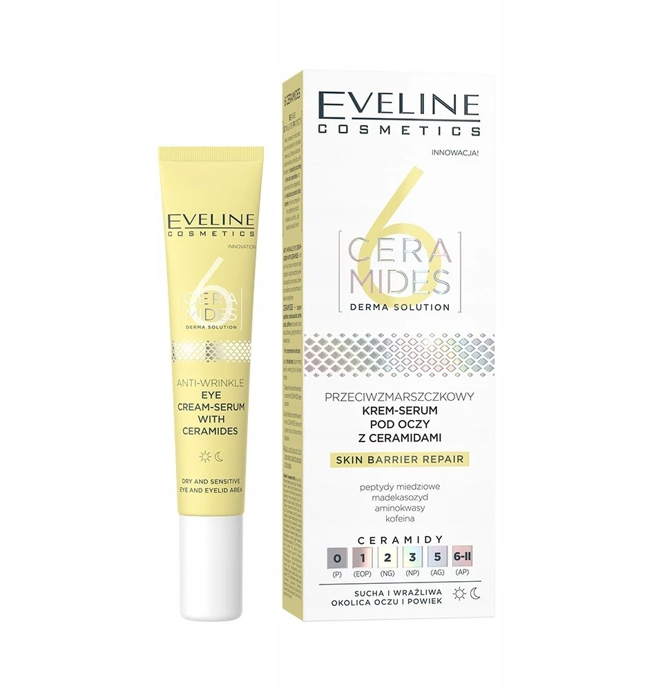 Eveline Cosmetics 6 Ceramides Ceramides Anti-Wrinkle Paakių kremas, 20 ml