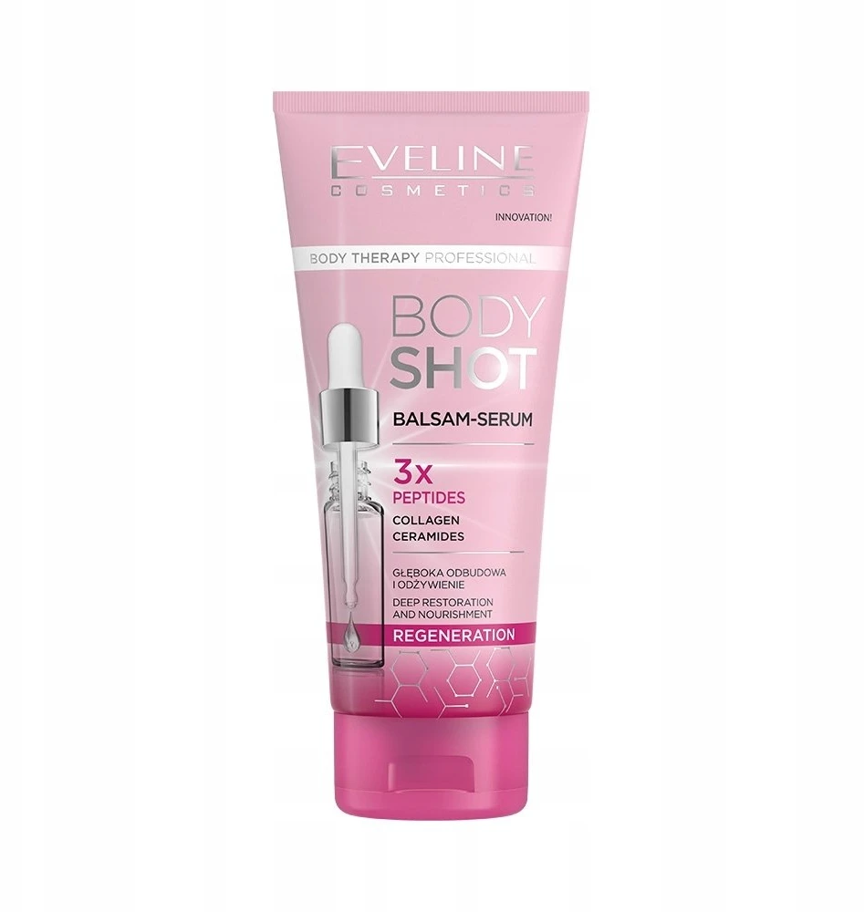 „Eveline Cosmetics Body Therapy Professional“ peptidų ir kolageno su keramidais regeneruojamasis rytinis balzamas, 200 ml