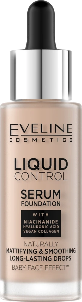Eveline Cosmetics LIQUID CONTROL HD 003 Ivory rusvai gelsvas, 32 ml