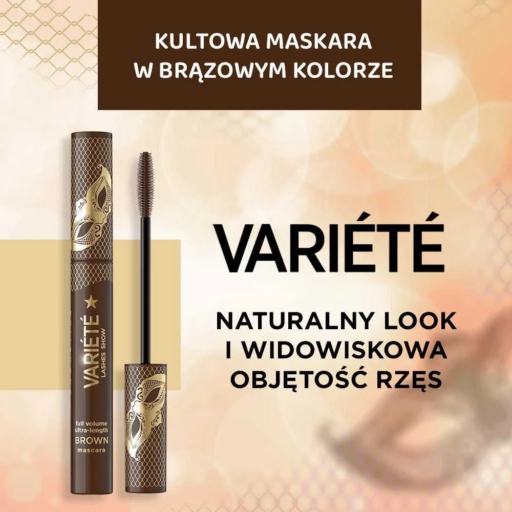 Eveline Cosmetics Variete blakstienų tušas rudos spalvos, 10 ml