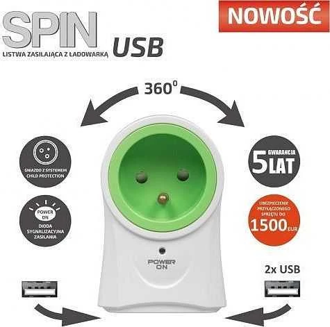 Maitinimo juostelė Ever T/LZ10-SPI000/0000 2xUSB