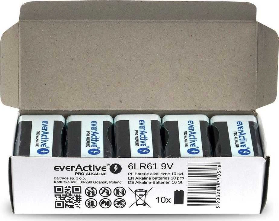 EverActive 9V baterijų rinkinys pakuotėje