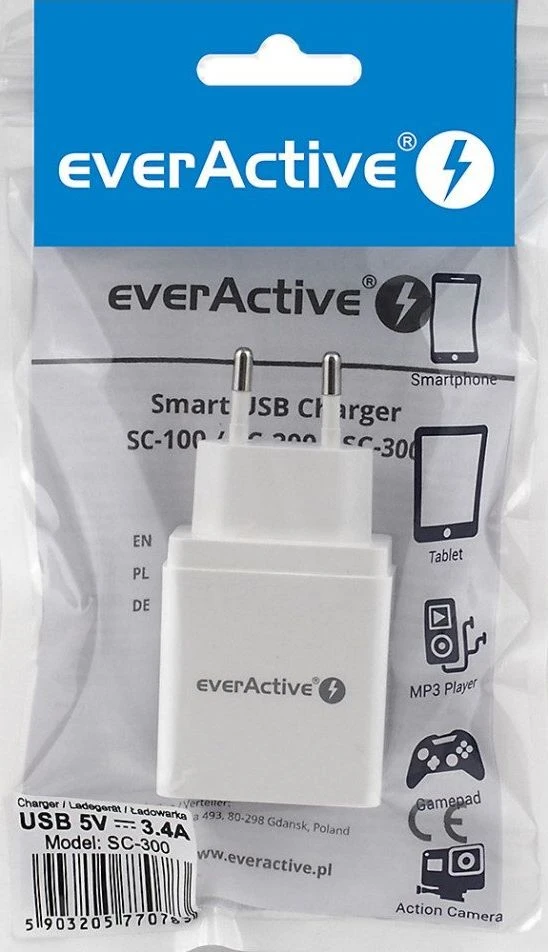 everActive 5V 3.4A 3xUSB įkroviklis