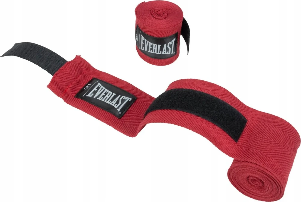 „Everlast Wraps Tapes“ bokso tvarsčiai, raudoni, kvėpuojantys, tvirti, 305 cm