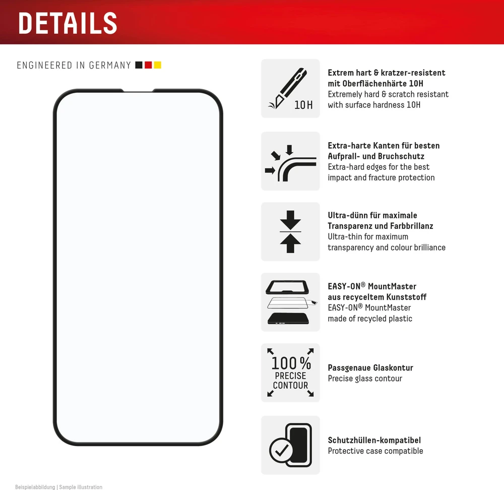 E.V.I. DISPLEX Premium Glass MountMaster Apple iPhone 16e / 17e