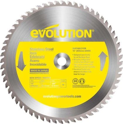 Evolution TCT pjūklo diskas, skirtas pjauti nerūdijantį plieną 355mm 90z (EVO-355-90-SN)