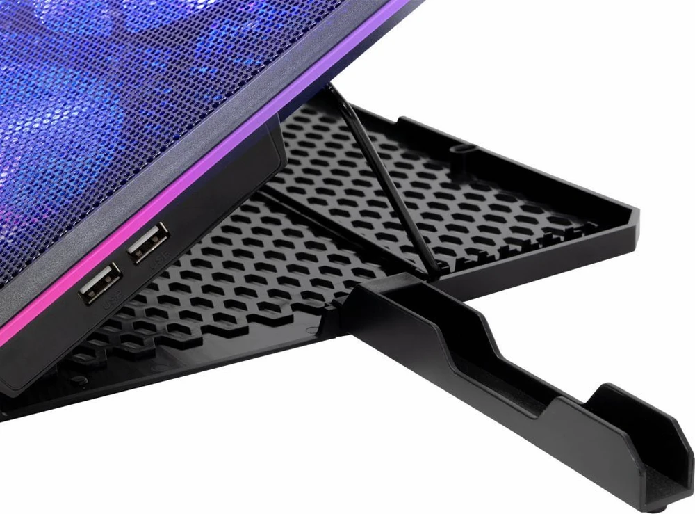 Evolveo Ania 9 RGB aušinimo padėklas, reguliuojamas stovas profesionaliam nešiojamajam kompiuteriui