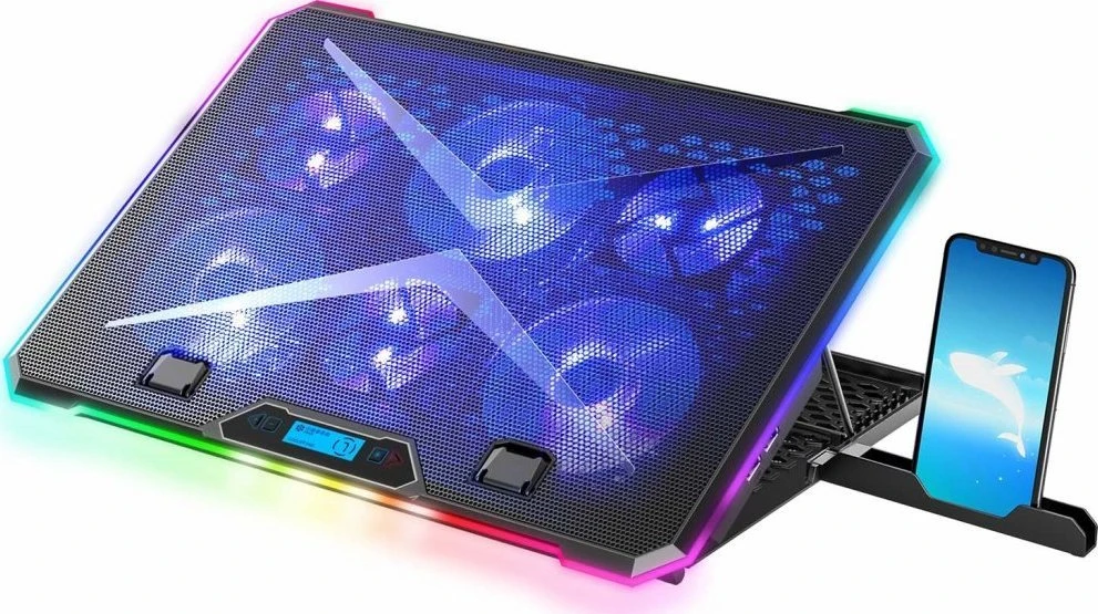 Evolveo Ania 9 RGB aušinimo padėklas, reguliuojamas stovas profesionaliam nešiojamajam kompiuteriui