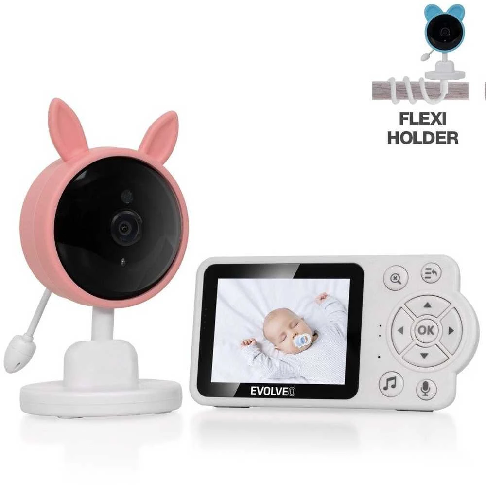 Niania Evolveo Baby Monitorius N3, LCD ekranas, IR apšvietimas, rožinis