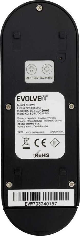 EVOLVEO DoorPhone W7, namų belaidžio vaizdo domofono rinkinys su WiFi juodu monitoriumi